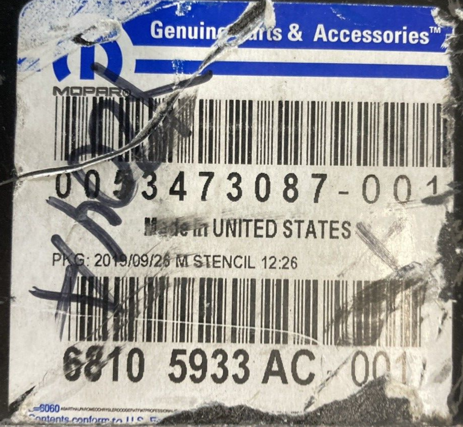NEW GENUINE MOPAR 68105933AC Front Skid Plate SUPERSEDES 68105933AB