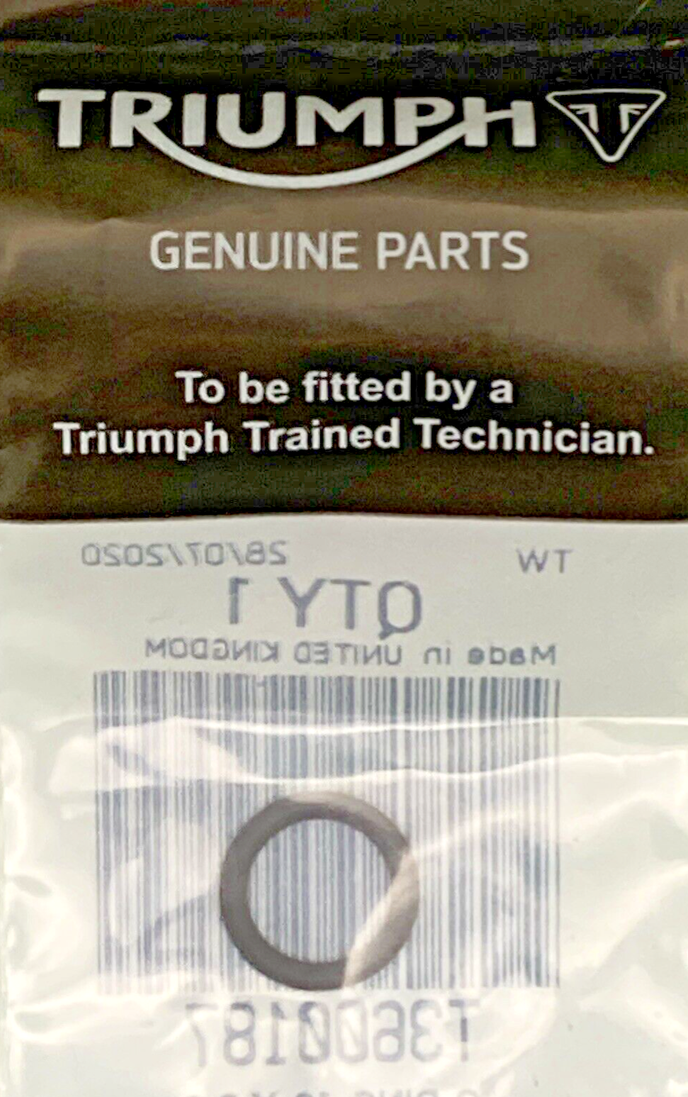 NEW GENUINE TRIUMPH T3600187O Ring, 10 X 2.0