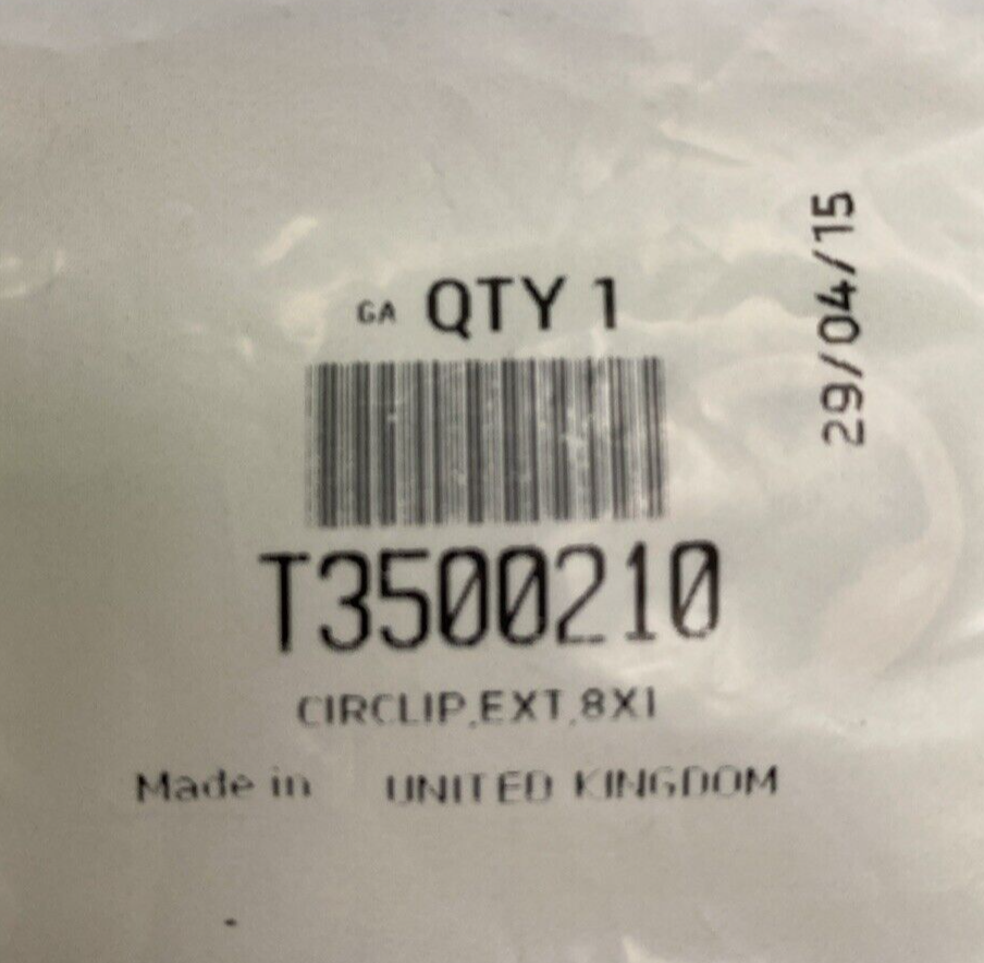 NEW GENUINE TRIUMPH T3500210 Circlip, Ext, 8X1