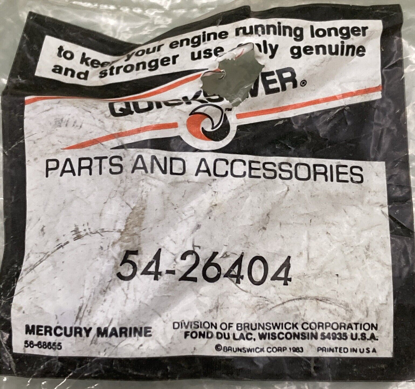 NEW GENUINE MERCURY QUICKSILVER 54-26404 CLAMP FUEL PUMP LINES OUTBOARD 90HP