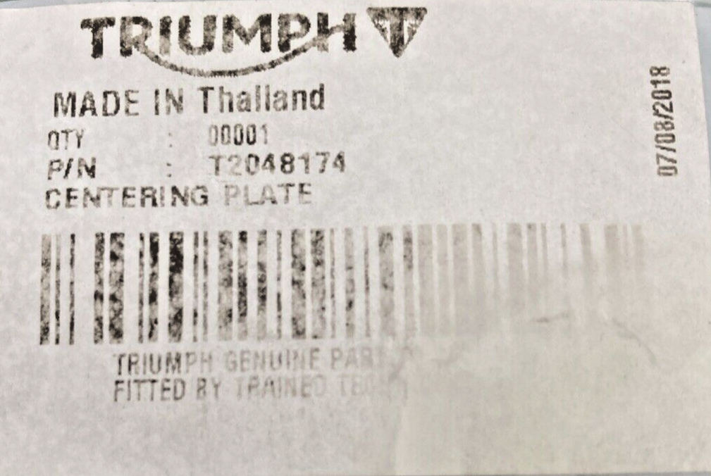 NEW GENUINE TRIUMPH T2048174 Centering Plate