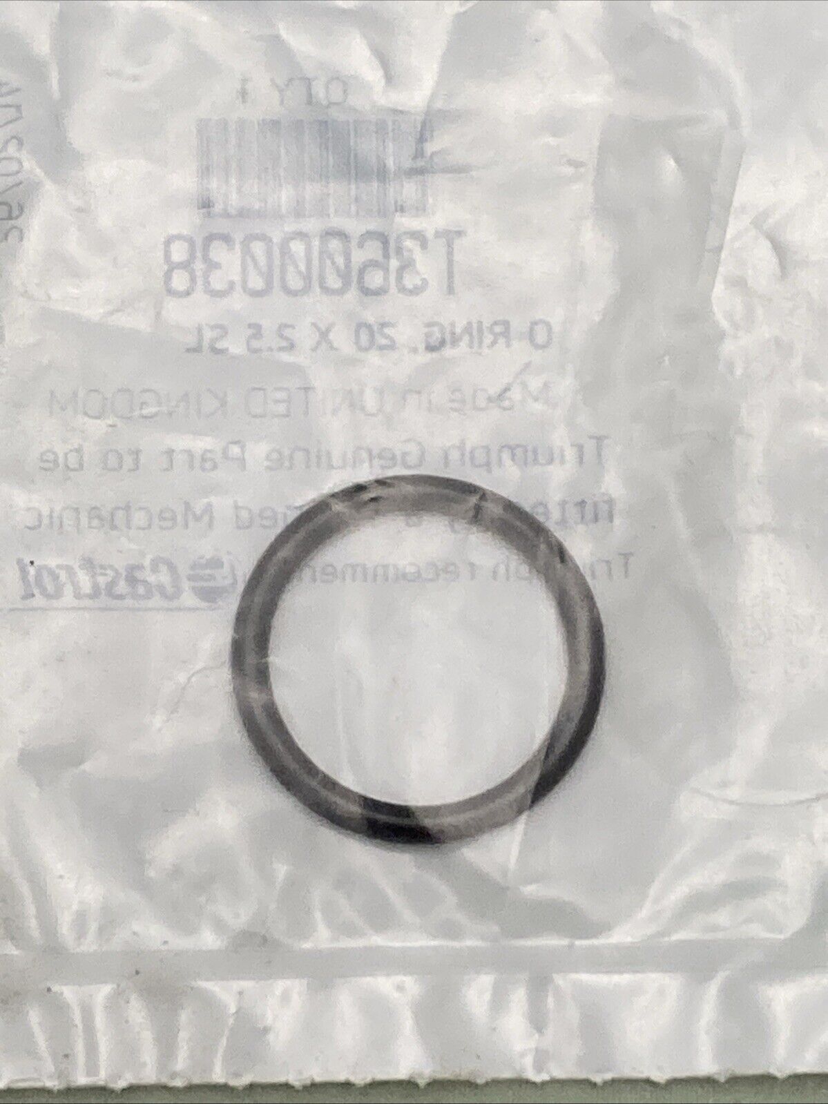 NEW GENUINE TRIUMPH T3600038 O Ring, 20 X 2.5