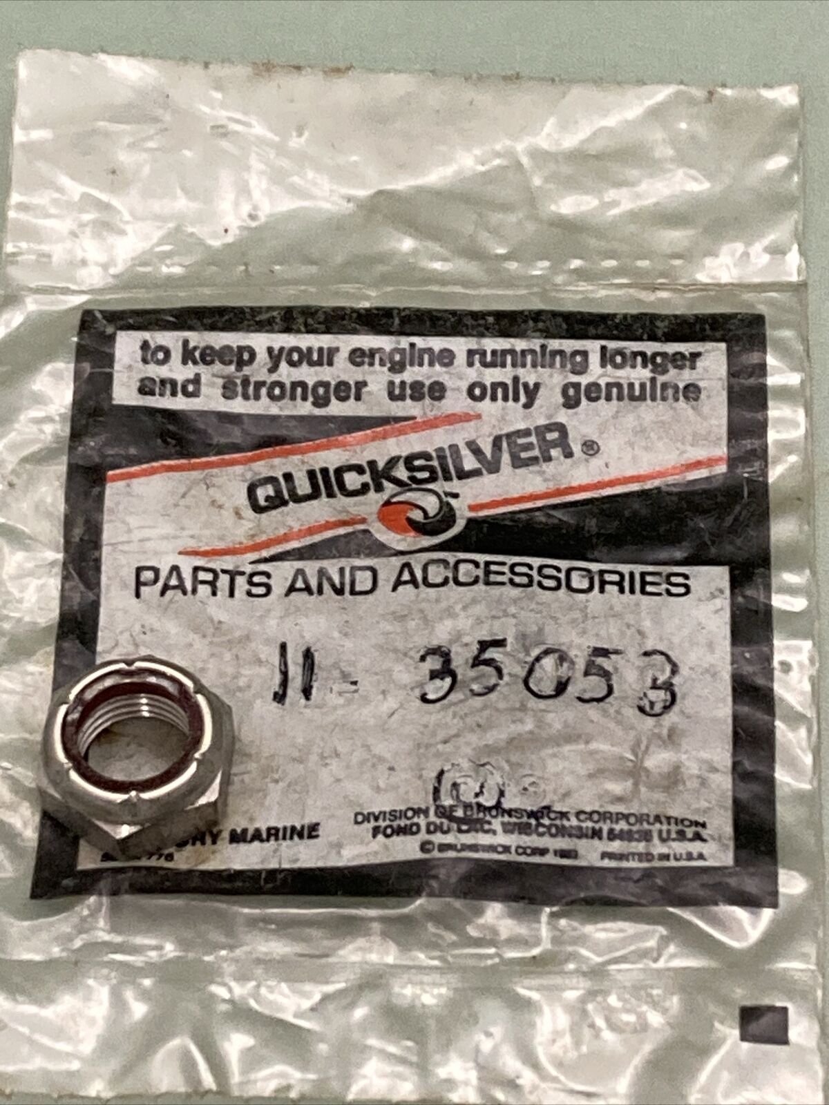 NEW GENUINE MERCURY QUICKSILVER 11-35053 NUT