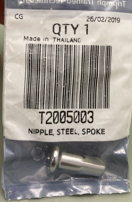 NEW GENUINE TRIUMPH T2005003 Nipple, Steel, Spoke