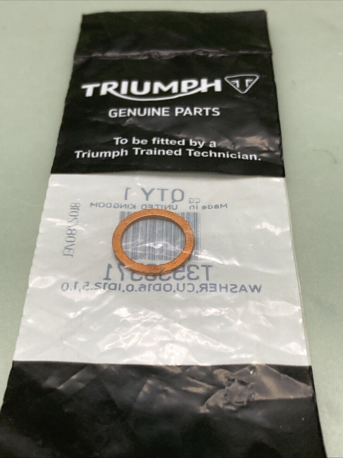 NEW GENUINE TRIUMPH T3550571 Washer, Copper