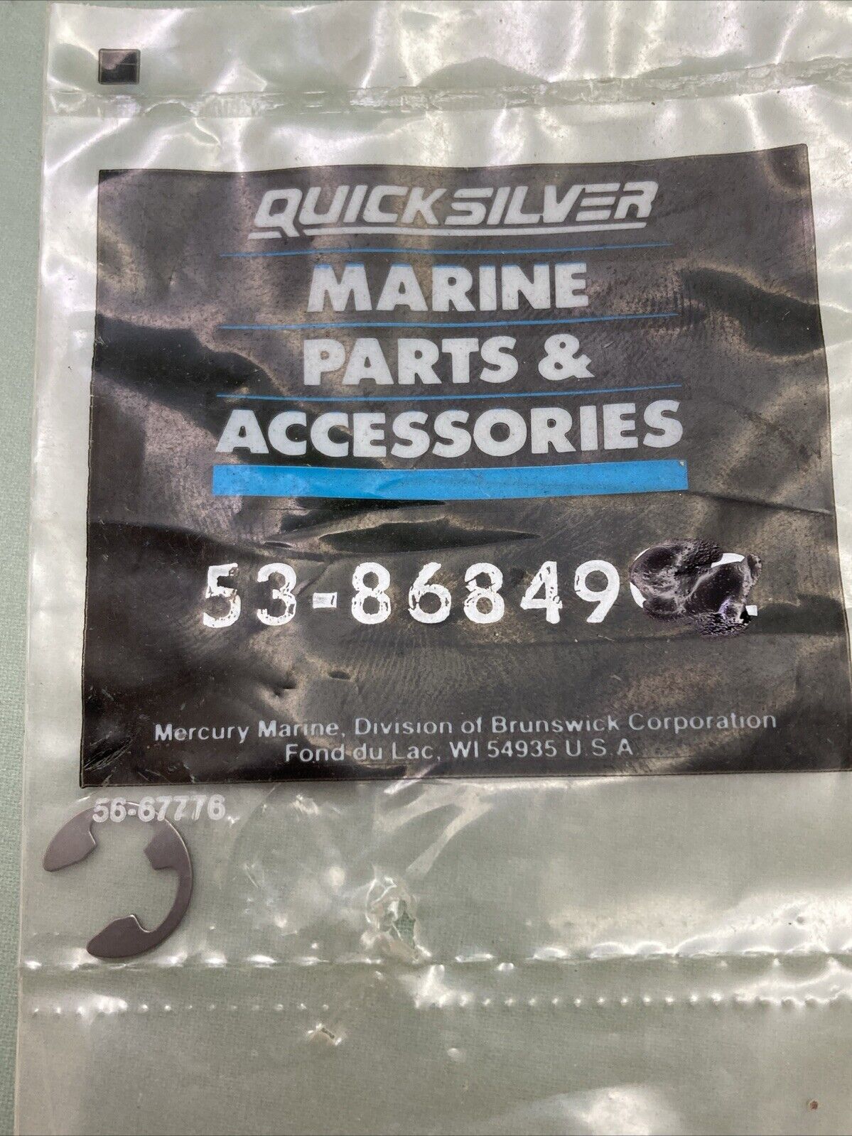 QTY 2 NEW GENUINE MERCURY QUICKSILVER 53-86849 RETAINING RING
