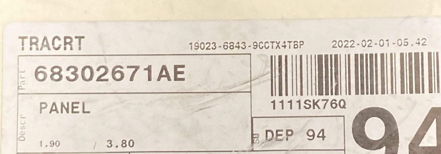 NEW GENUINE MOPAR 68302671AE D Pillar Panel Left FITS RAM