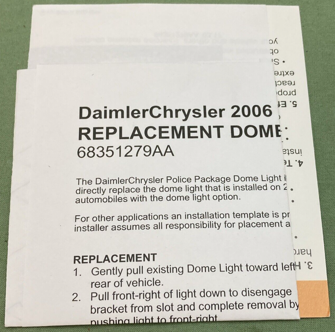 NEW GENUINE MOPAR 68351279AA Dome Lamp 2006-2025