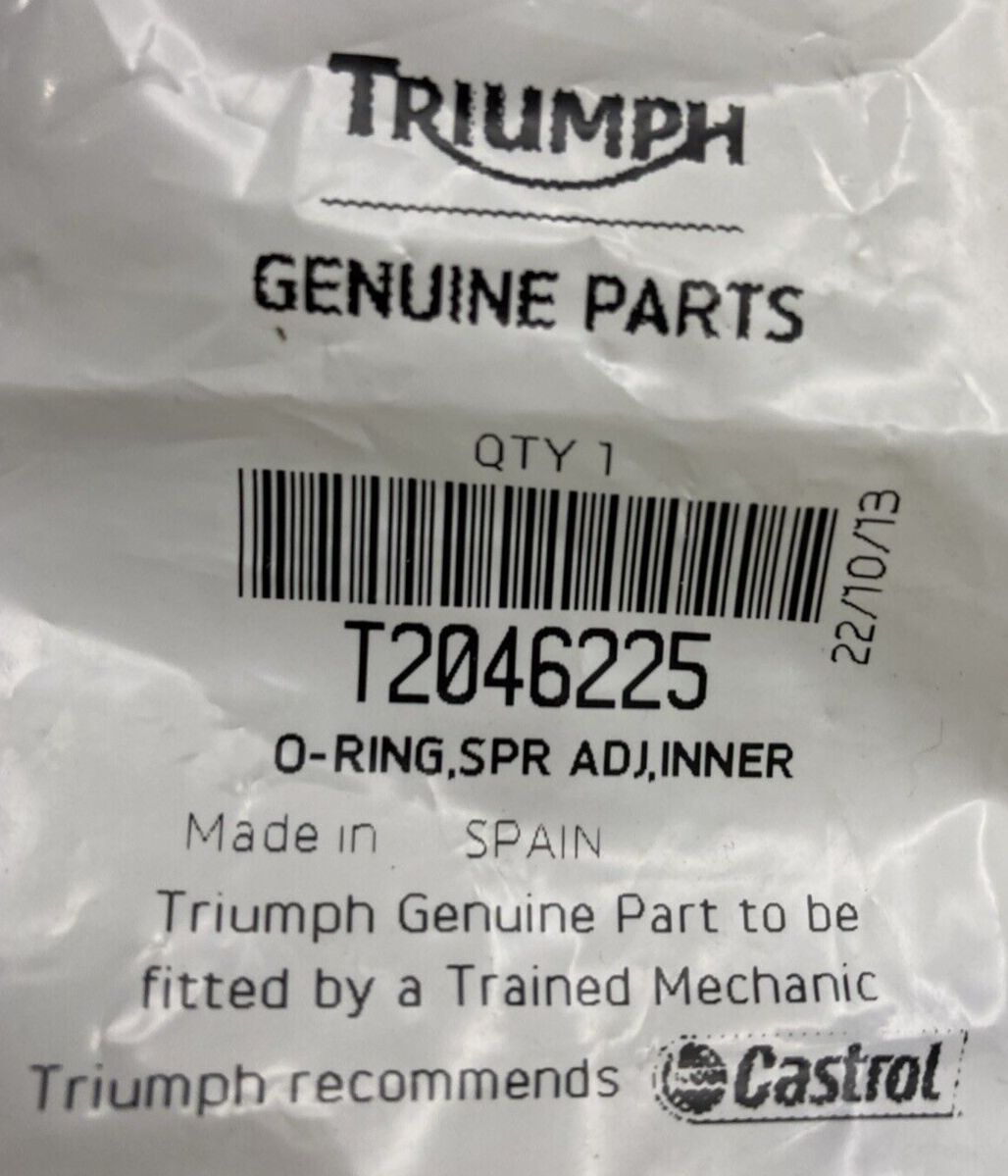 NEW GENUINE TRIUMPH T2046225 O-RING, Spr Adj, Inner