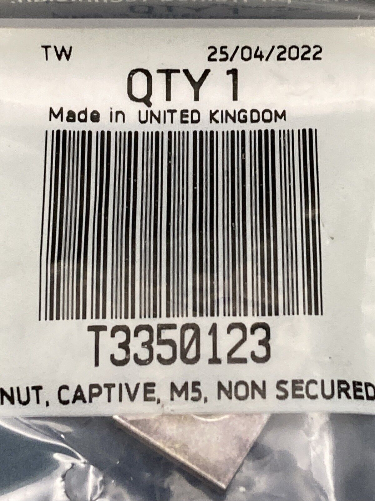 NEW GENUINE TRIUMPH T3350123 Nut, Captive, M5, Non Secured