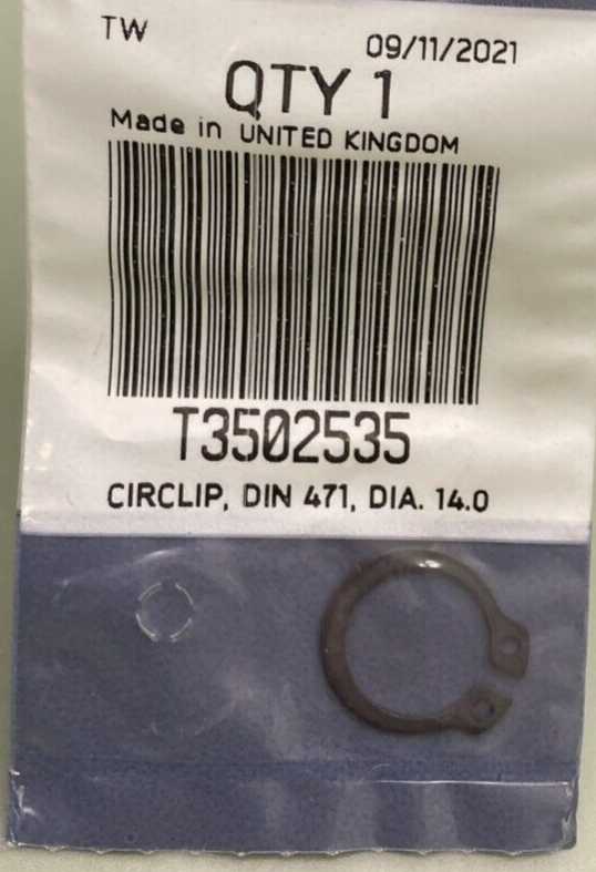 NEW GENUINE TRIUMPH T3502535 Circlip, Din 471, Dia. 14.0