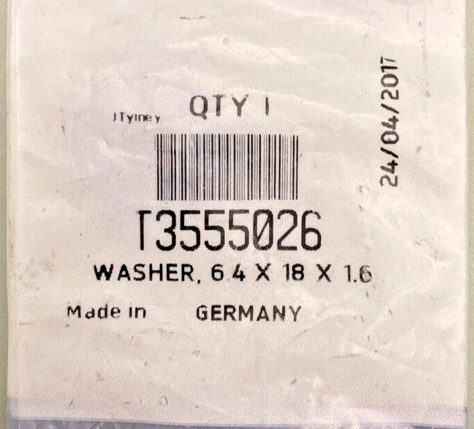 NEW GENUINE TRIUMPH T3555026 Washer, 6.4X19.0X1.6