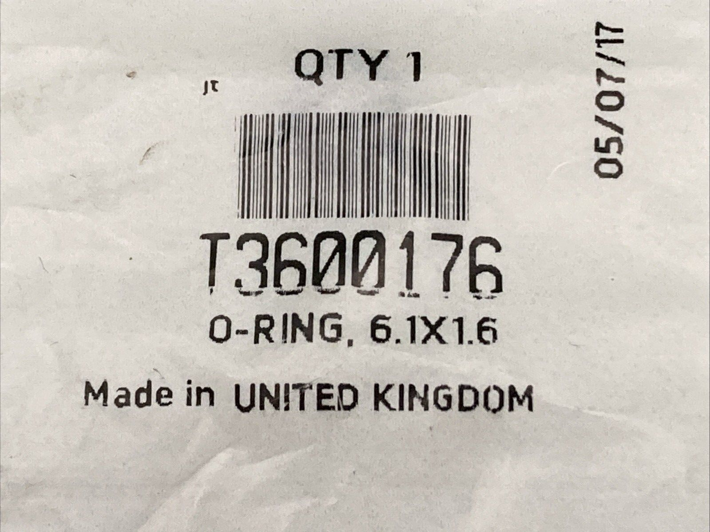 NEW GENUINE TRIUMPH T3600176 O Ring, 6.1 X 1.6