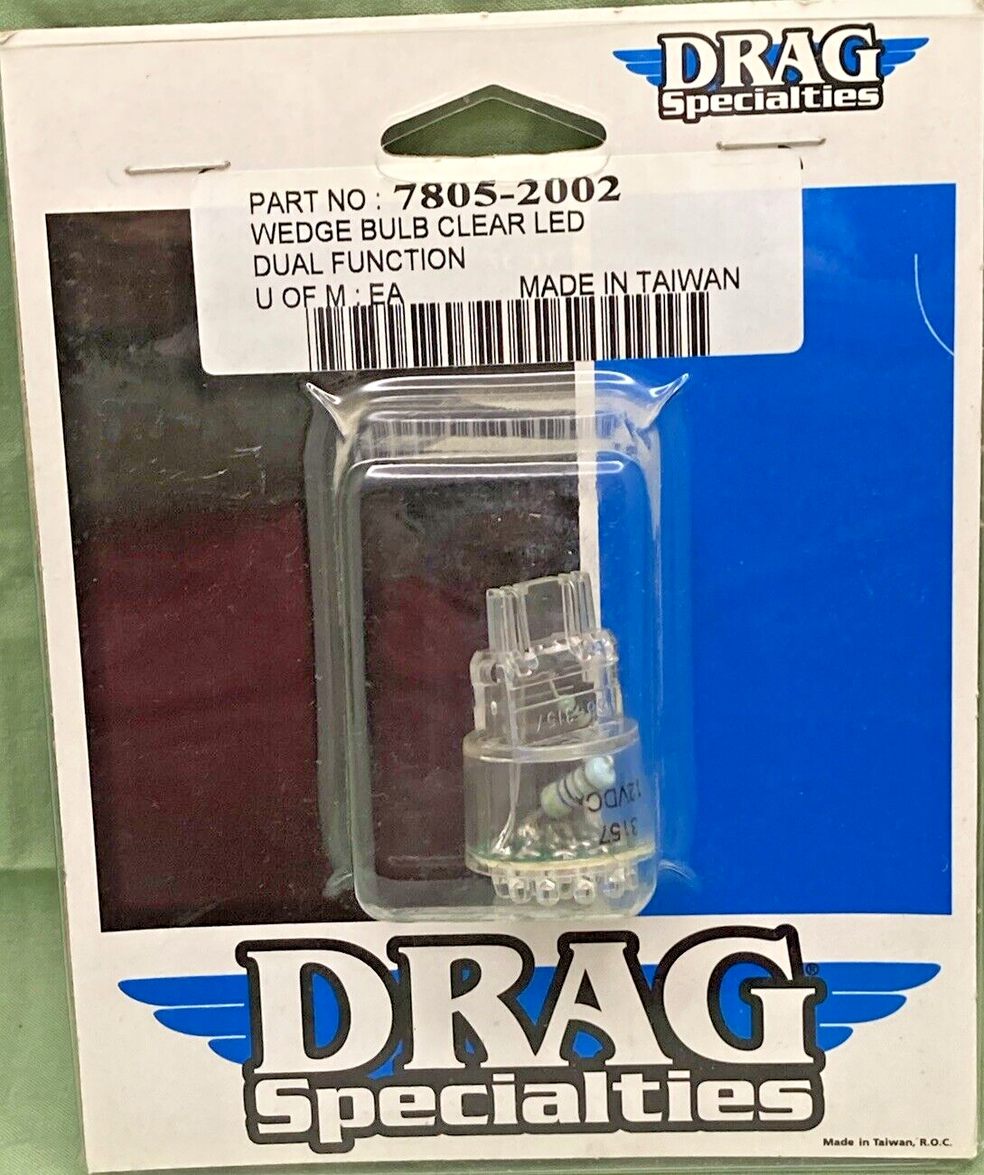NEW GENUINE DRAG SPECIALTIES 7805-2002 WEDGE BULB CLEAR LED
