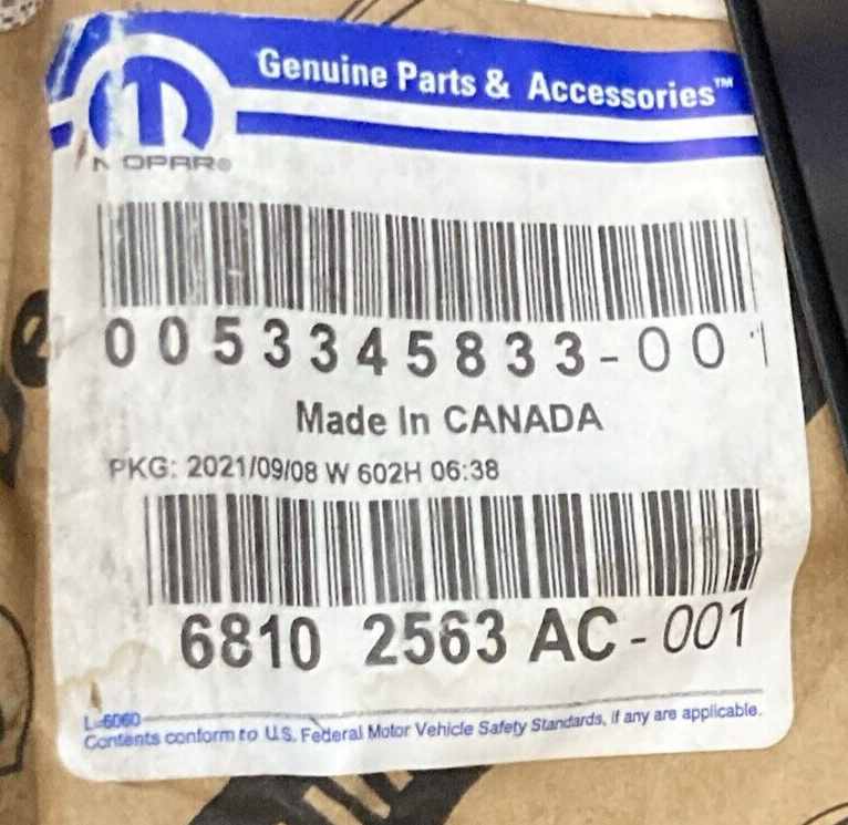 NEW GENUINE MOPAR 68102563AC B Pillar Applique Left Front Door Window FITS JEEP