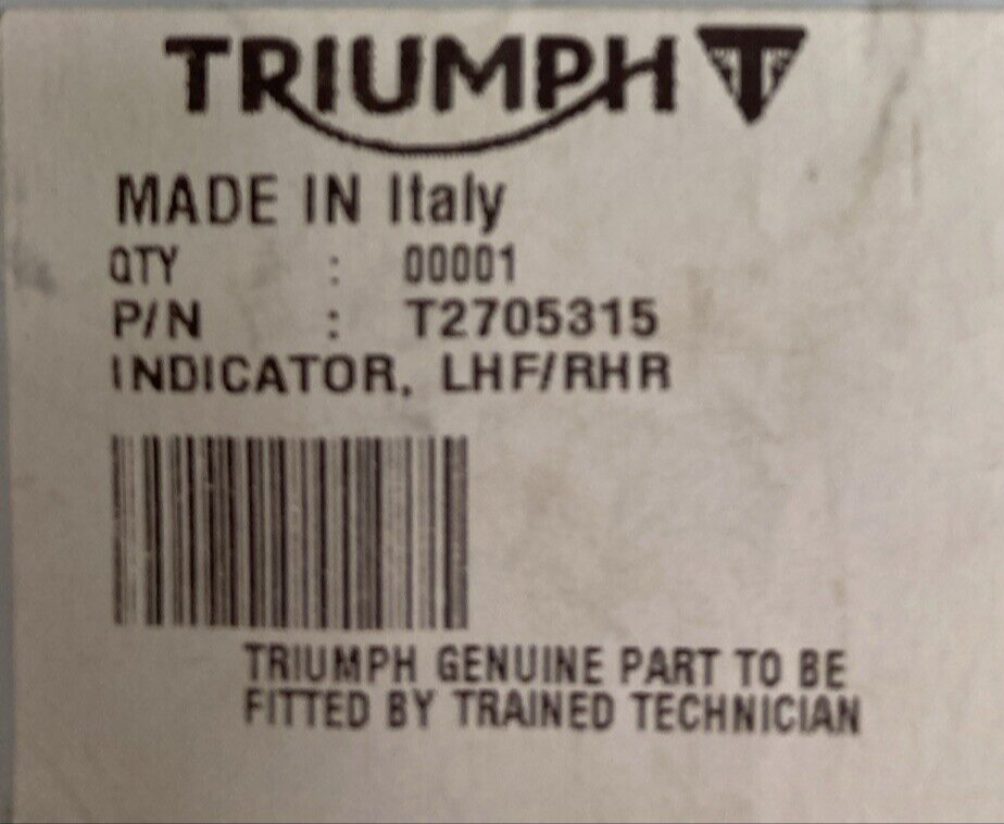 NEW GENUINE TRIUMPH T2705315 Indicator, Front Lh/rear Rh