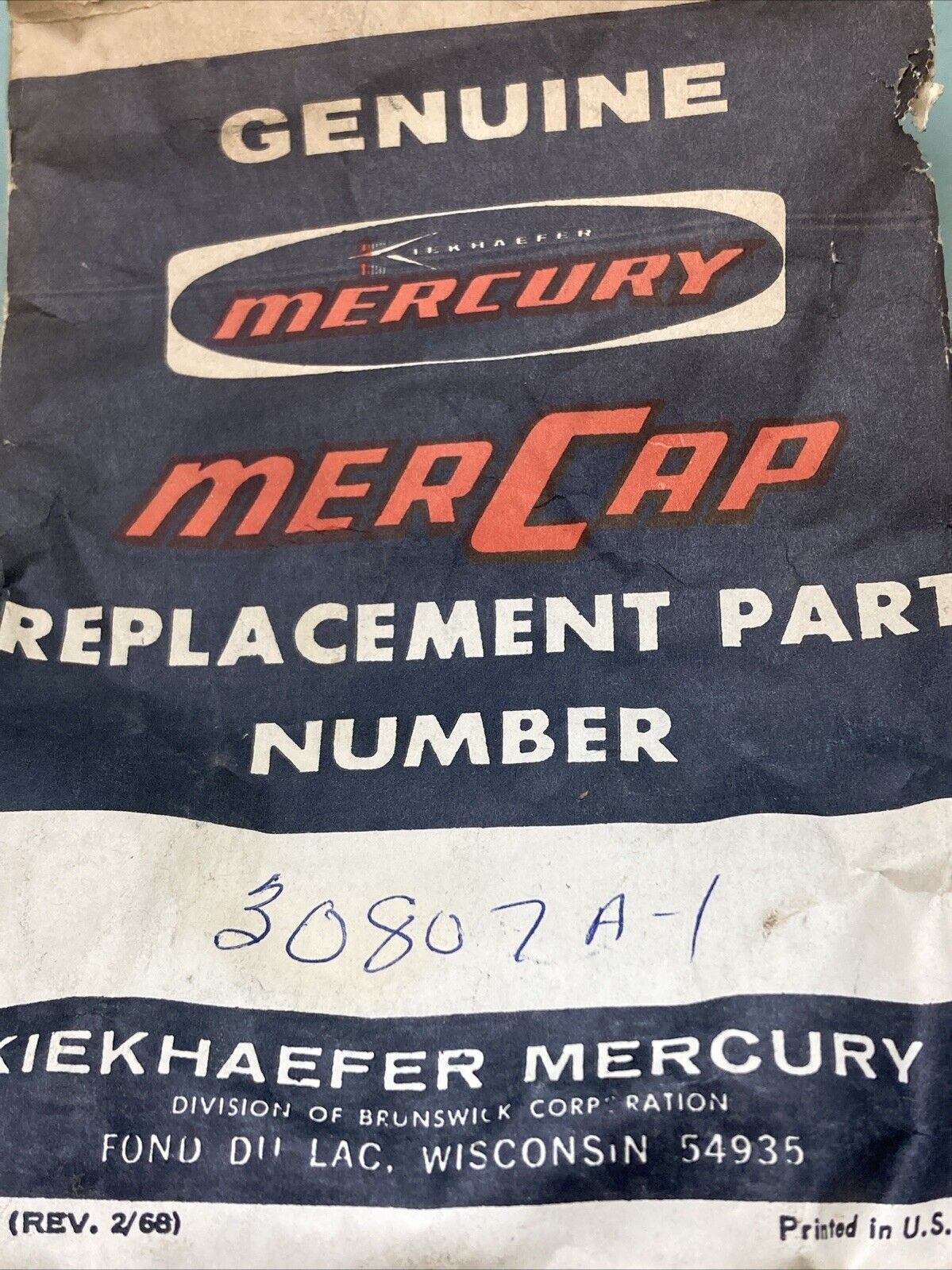 NEW GENUINE MERCURY QUICKSILVER 30807A1 LEVER ASSEMBLY