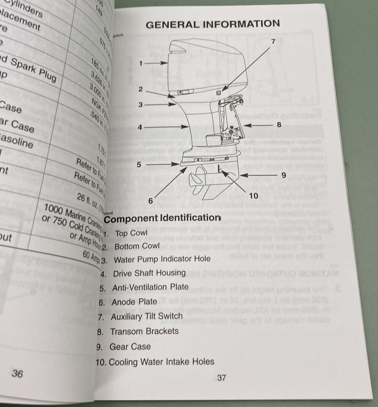 GENUINE MERCURY 90-10201040 OPERATION MAINTENANCE & WARRANTY MANUAL 2003