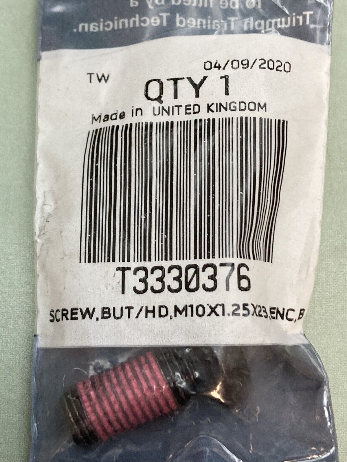 NEW GENUINE TRIUMPH T3330376 Screw, Cap/hd, M10 X 23, Enc Daytona