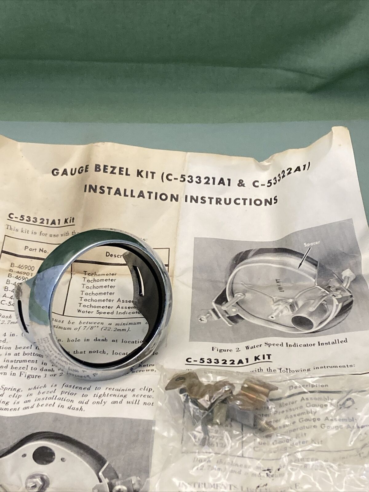 NEW GENUINE MERCURY QUICKSILVER 53322A1 GAUGE BEZEL KIT