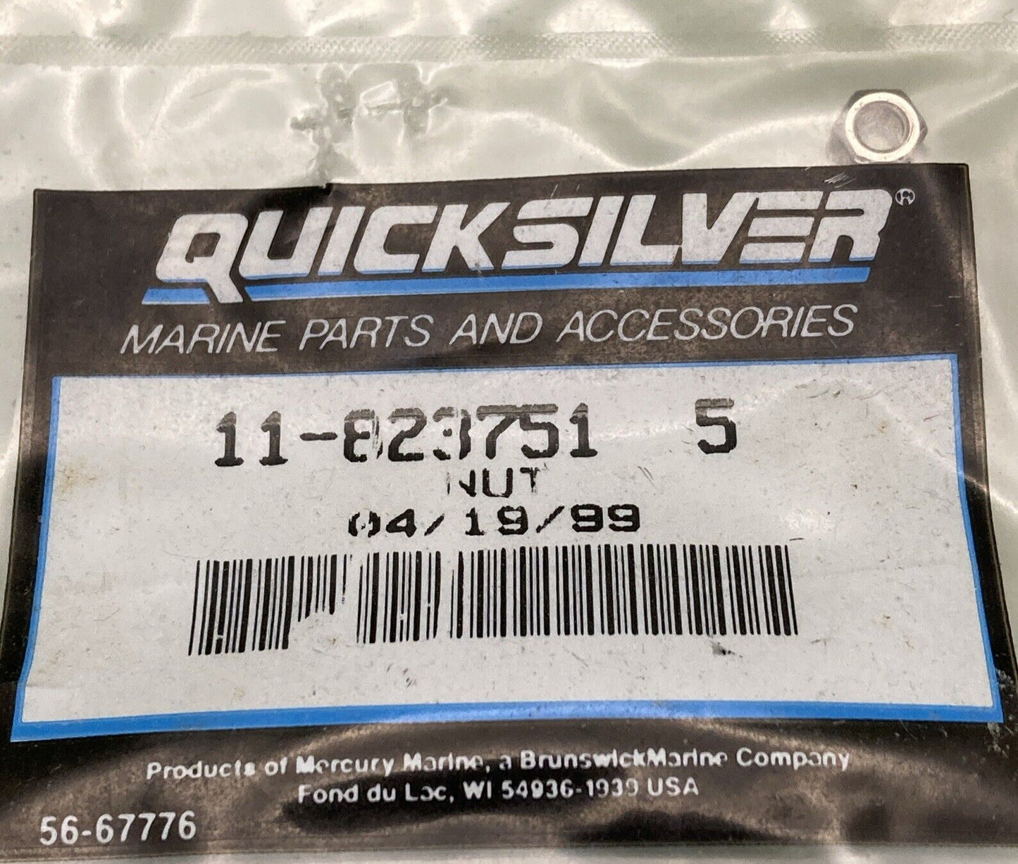 QTY 2 NEW GENUINE MERCURY QUICKSILVER 11-823751 5 NUT