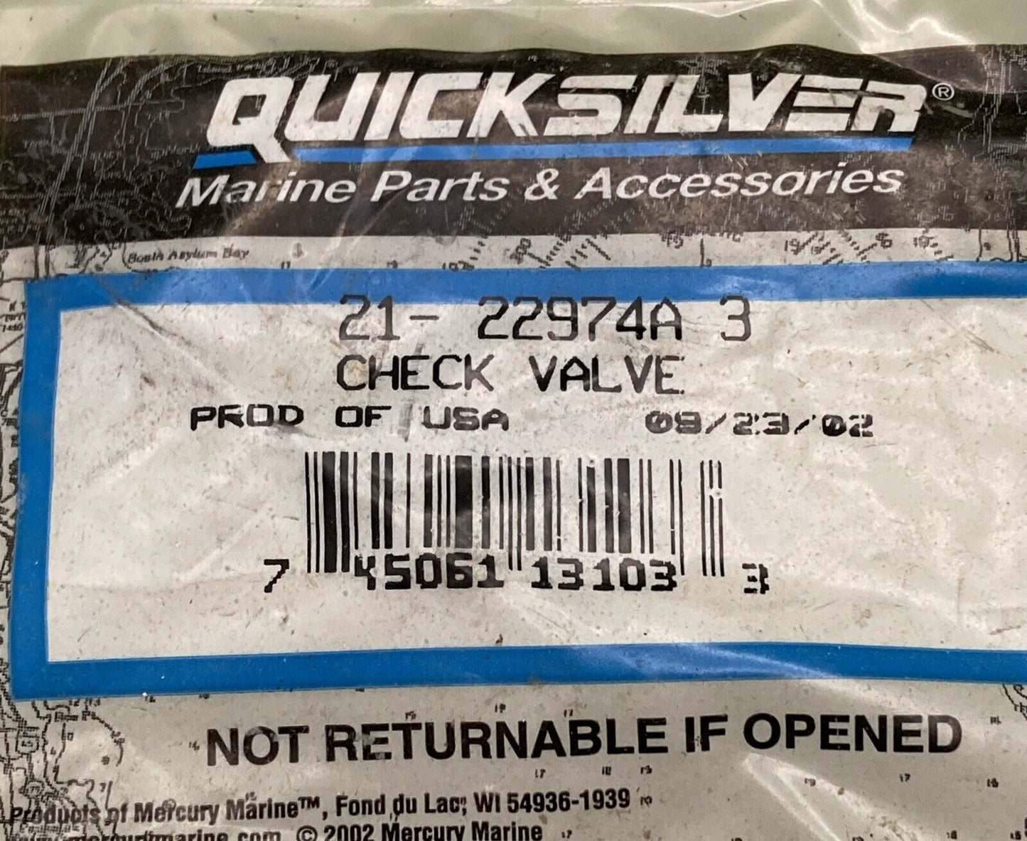 NEW GENUINE MERCURY QUICKSILVER 21-22974A 3 CHECK VALVE & DIAPHRAGM KIT