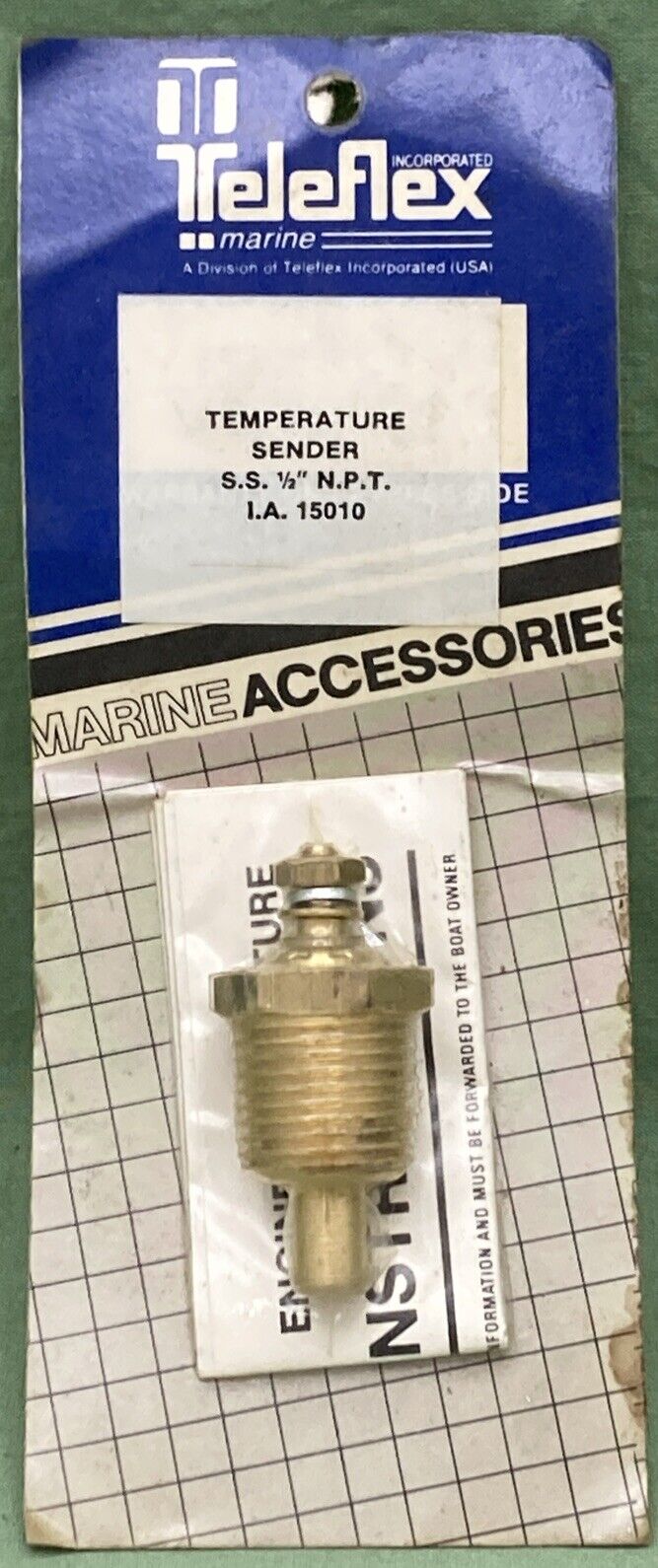 NEW GENUINE TELEFLEX IA15010 SENDER TEMP ASM MERCRUISER STERNDRIVE 350 CID