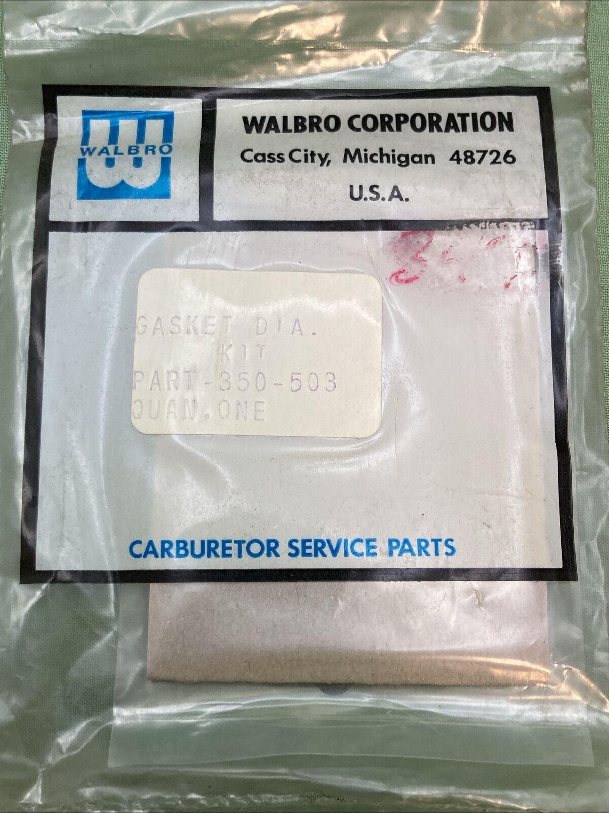 NEW GENUINE WALBRO 350-503 CARBURETOR KIT