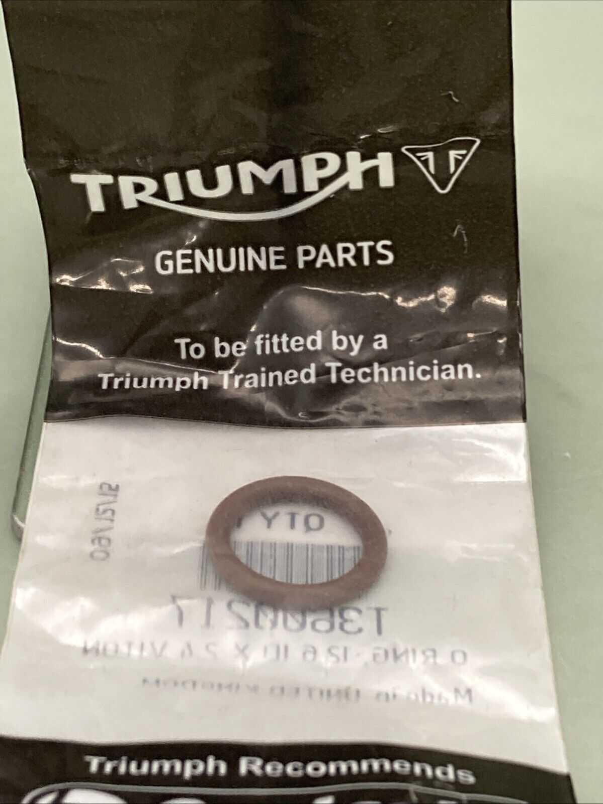 NEW GENUINE TRIUMPH T3600217 O Ring, 12.6 Id X 2.4