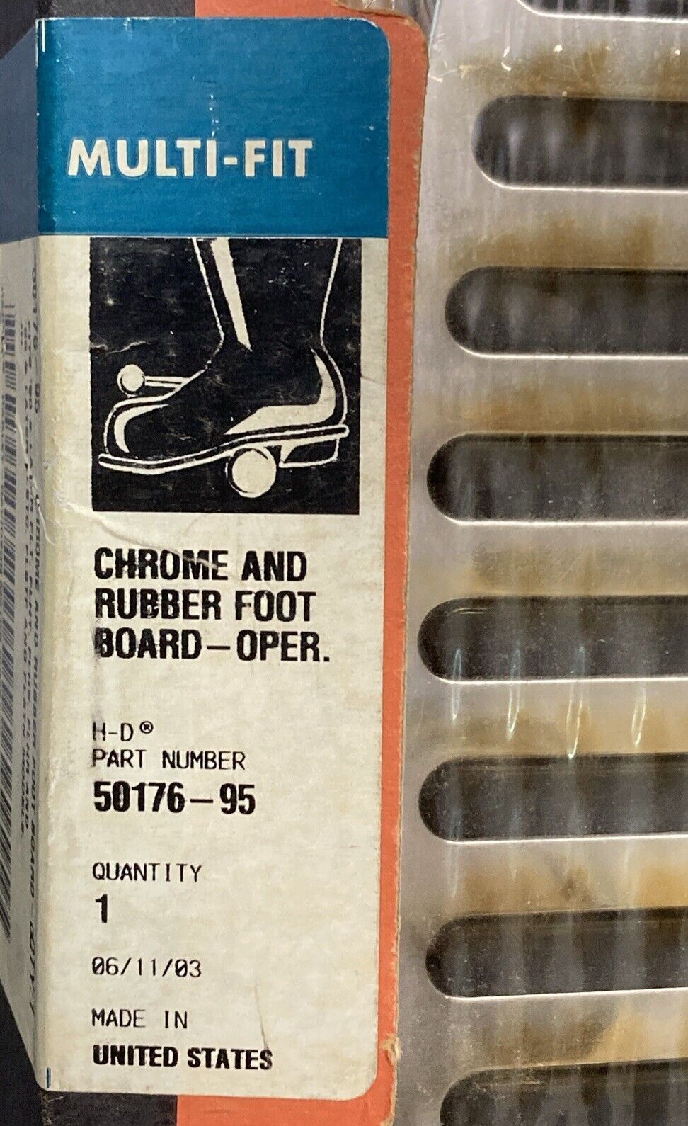 NEW GENUINE HARLEY DAVIDSON 50176-95 Chrome & Rubber Rider Footboard