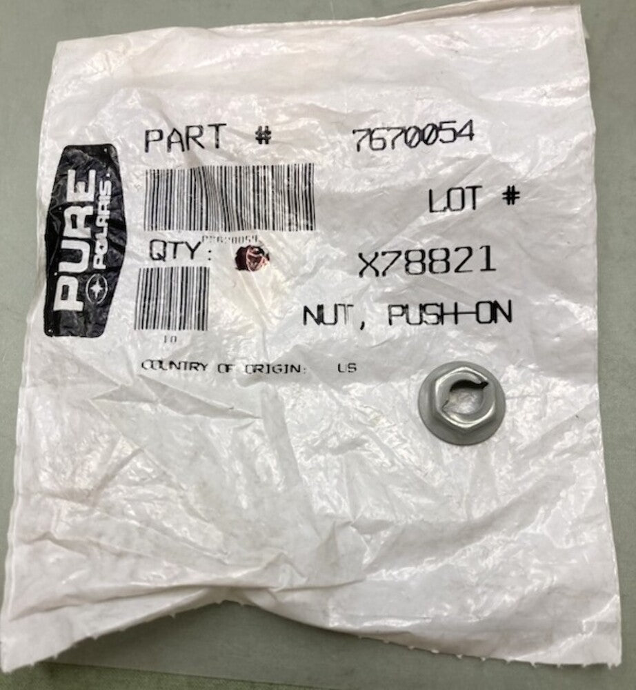 Qty 4 Polaris 7670054 Nut, Push-On New Genuine