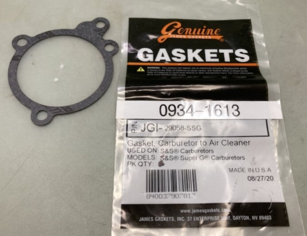 James Gasket JGI-29058-SSG Carburetor to Air Cleaner Gasket 0934-1613 New Gen.