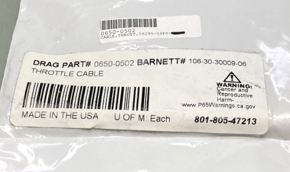 Barnett 106-30-30009-06 Throttle Cable 0650-0502 New Genuine