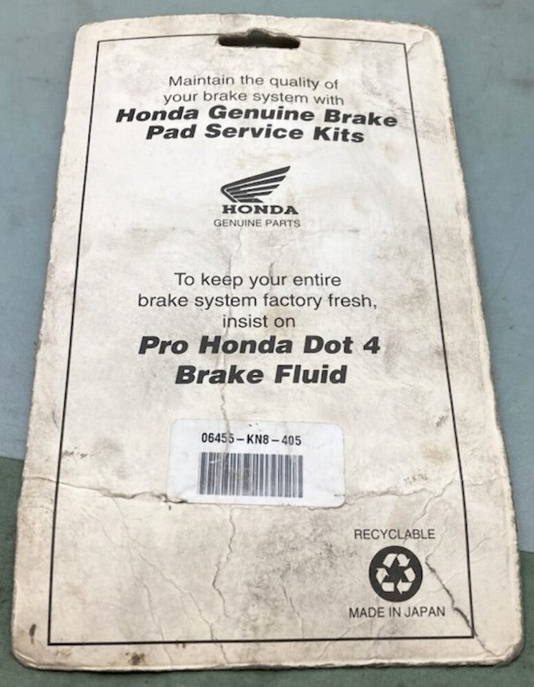 Honda 06455-KN8-405 Pad, Set, Fr. New Genuine