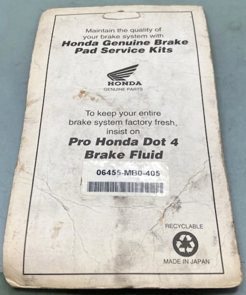 Honda 06455-MB0-405 Pad, Set, Brake 451A0-MB0-670 New Genuine