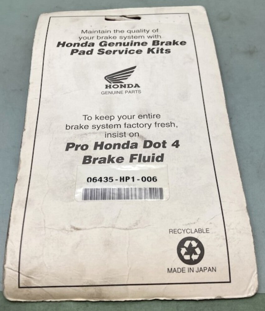 Honda 06435-HP1-006 Pad, Set, Rr., Brake 06435-HP1-016 New Genuine