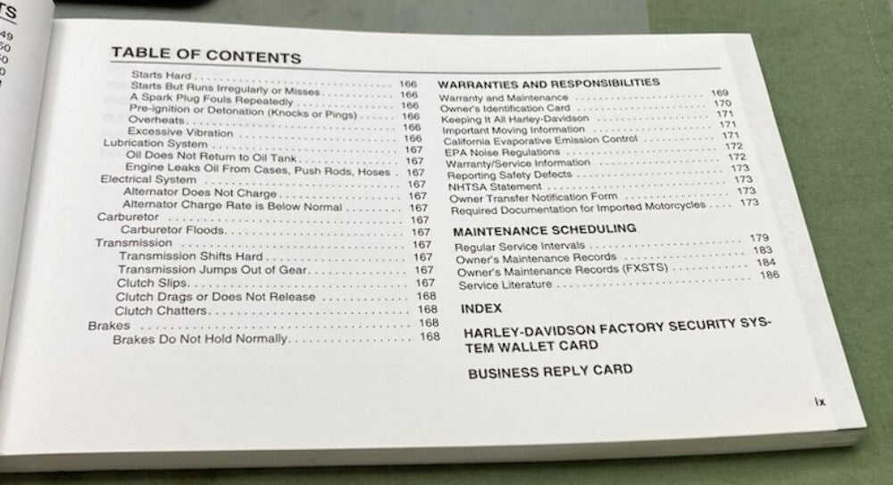 Harley Davidson 99469-04 Softail Models Owner's Manual 2004 Genuine