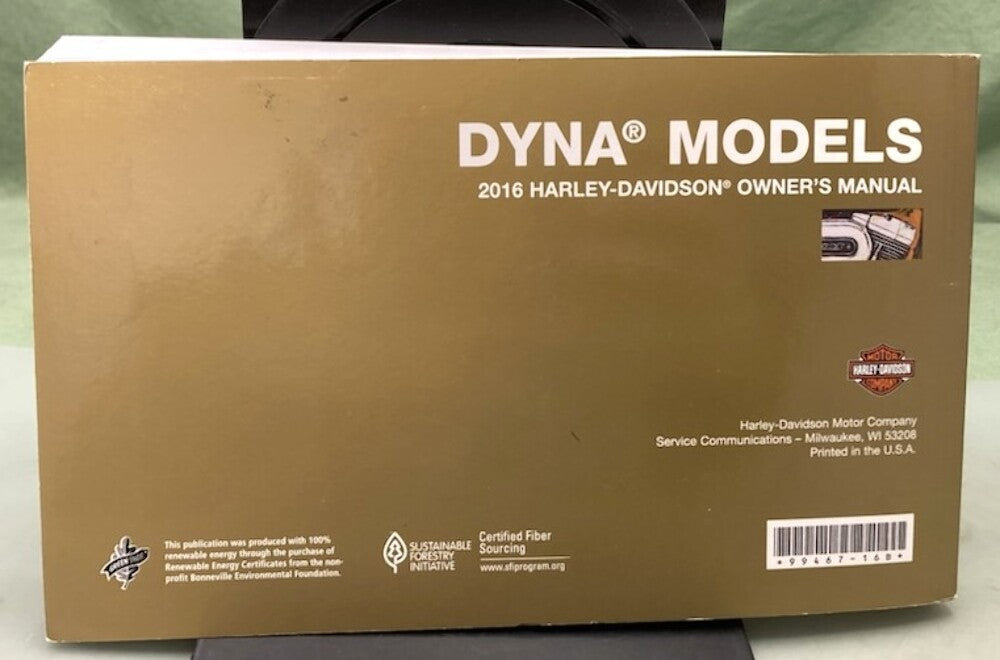 Harley Davidson 99467-16B Dyna Models Owner's Manual 2016 Genuine