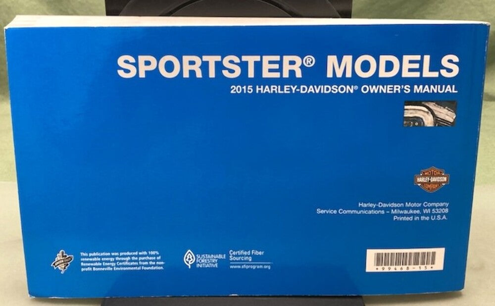 Harley Davidson 99468-15 Sportster Models Owner's Manual 2015 Genuine