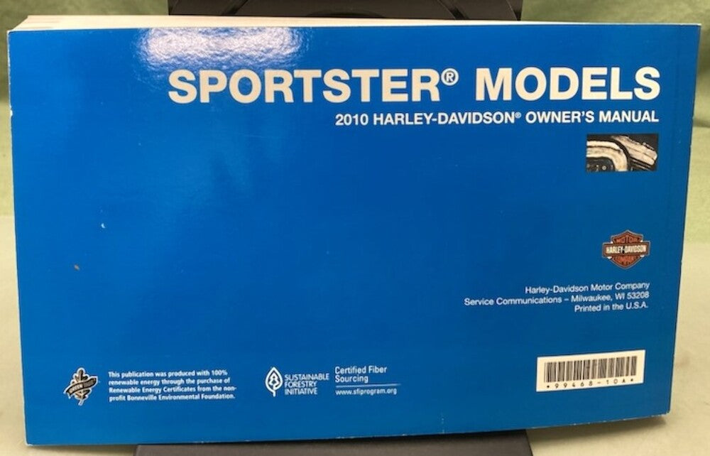 Harley Davidson 99468-10A Sportster Models Owner's Manual 2010 Genuine