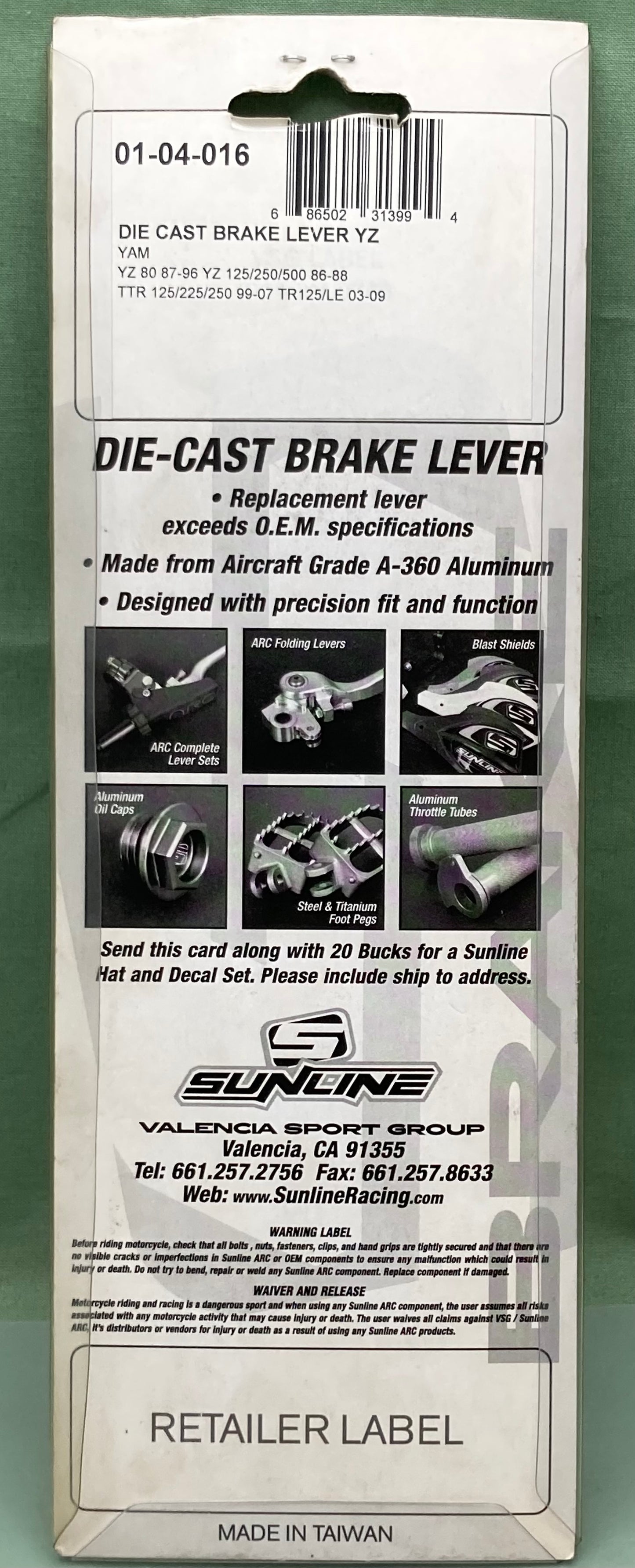 New Genuine Sunline 01-04-016 Die Cast Brake Lever YZ