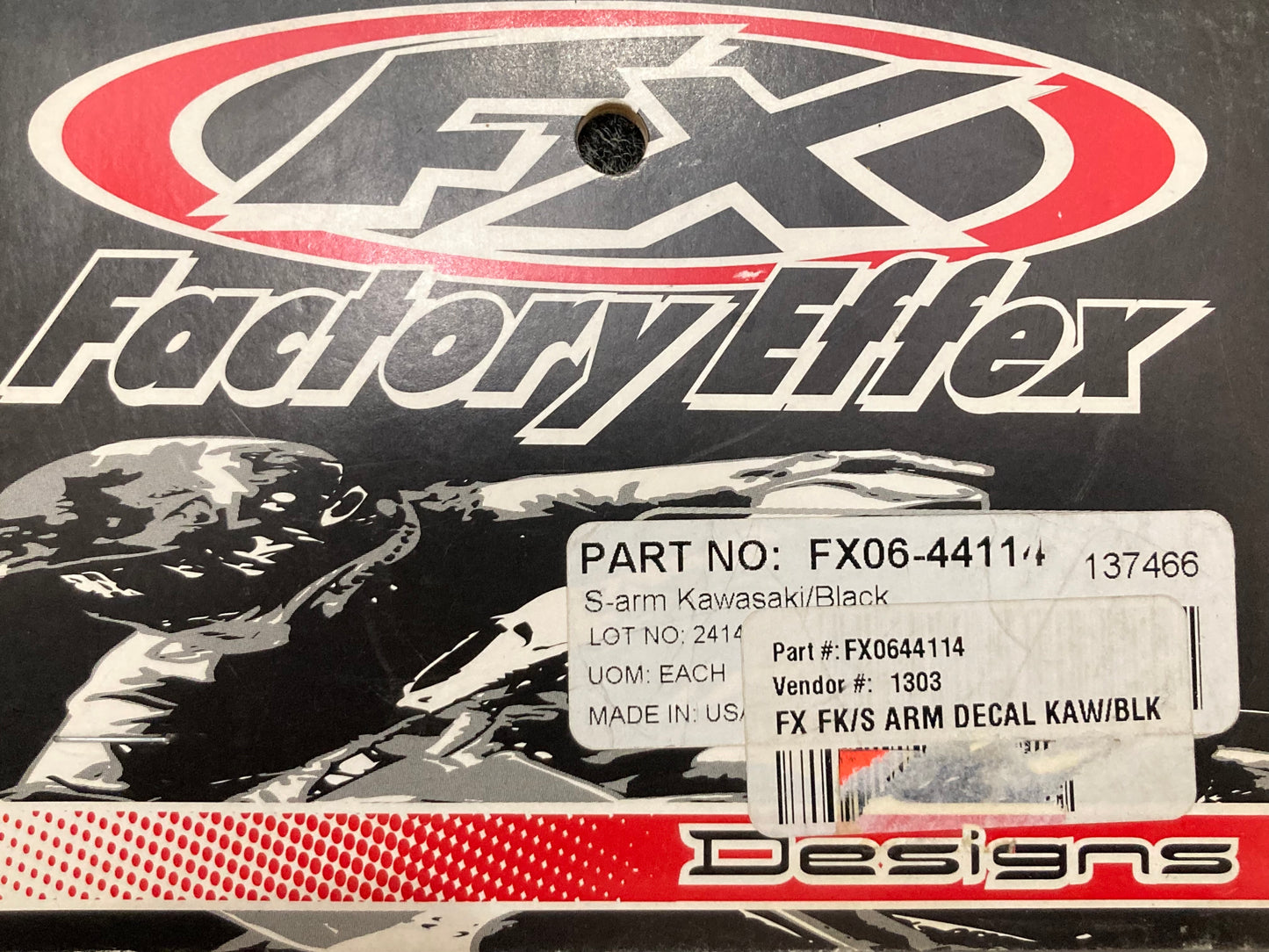 New Genuine Factory Effex FX06-44114 FK/S Arm Decal KAW/BLK