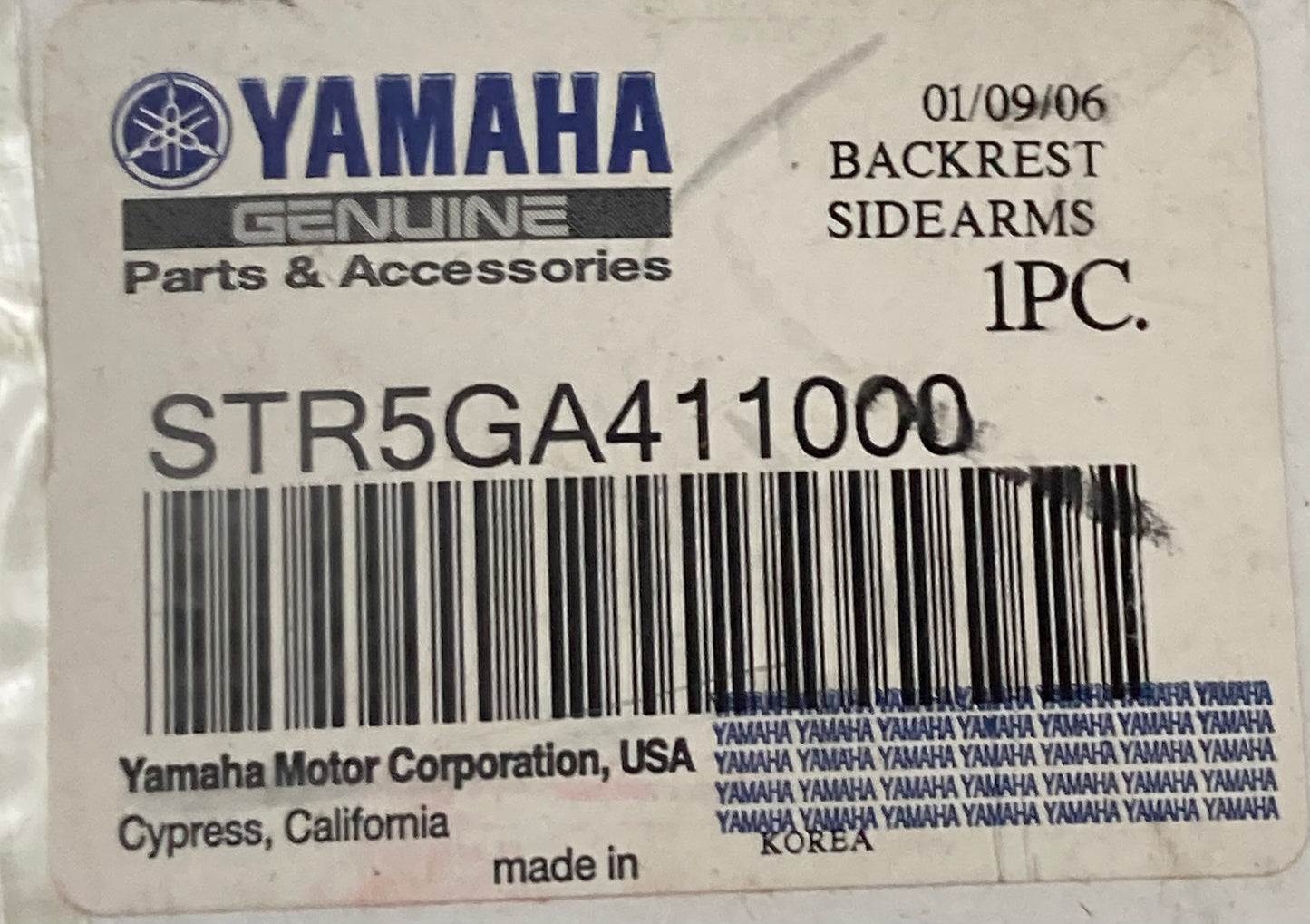 New Genuine Yamaha STR5GA411000 Backrest Side Arms