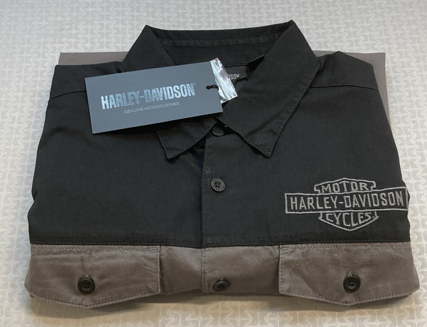 NEW GENUINE HARLEY DAVIDSON 96152-23VM/000M MED WOVEN DARK GREY COLORBLOCK