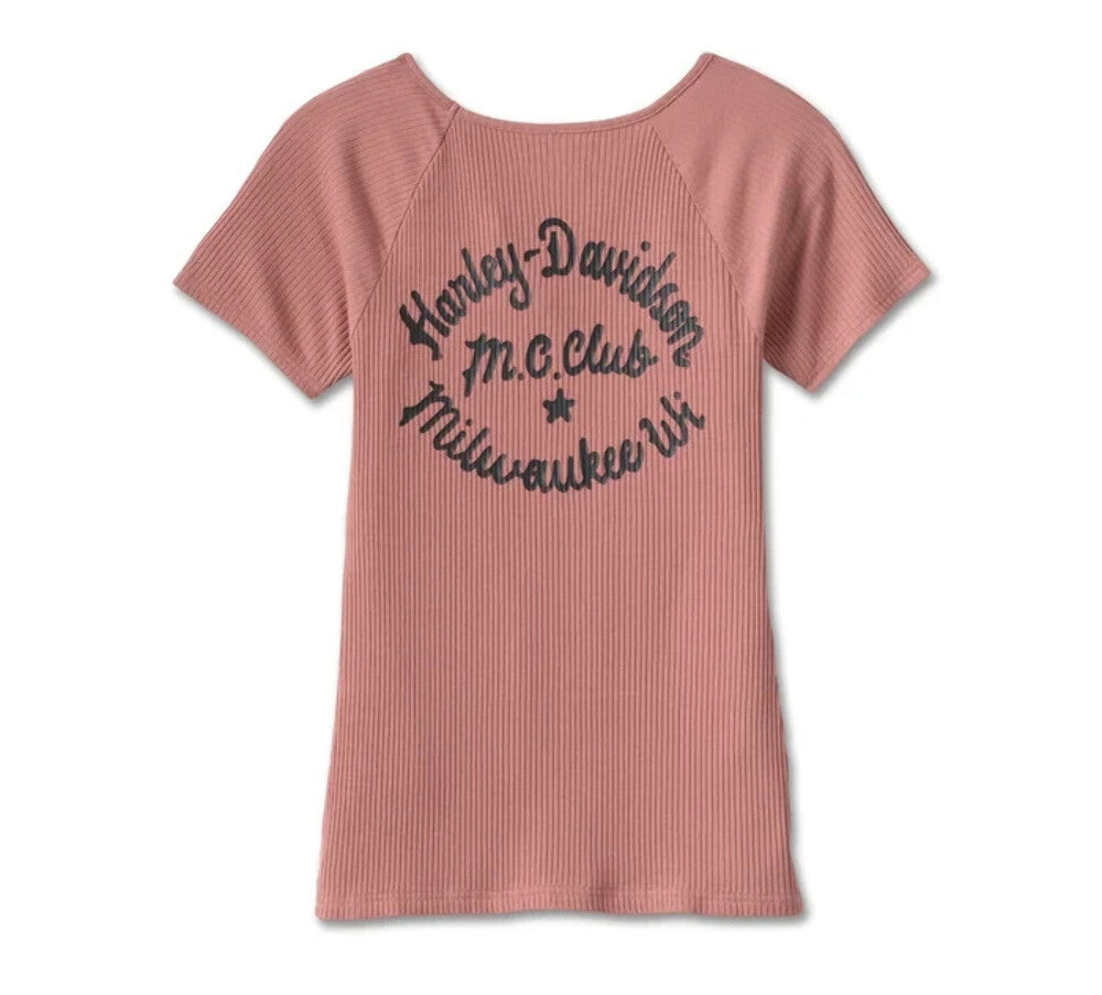 NEW GENUINE HARLEY DAVIDSON 96702-23VW XS Women's Creed Club Tee Knit PINK