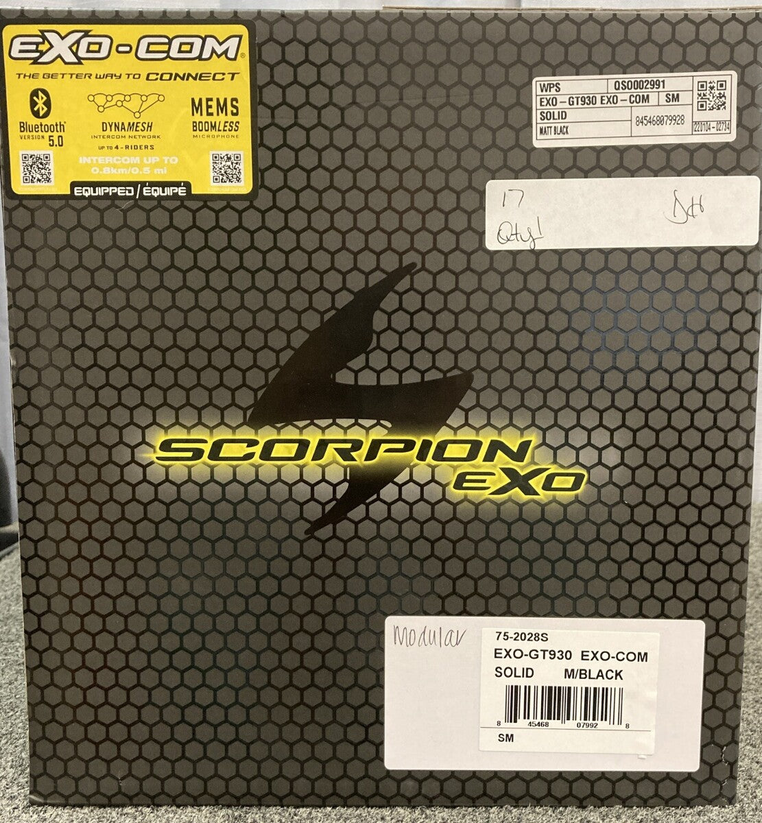 NEW SCORPION EXO 75-2028S SM GT930 TRANSFORMER HELMET W/ EXO-COM KIT