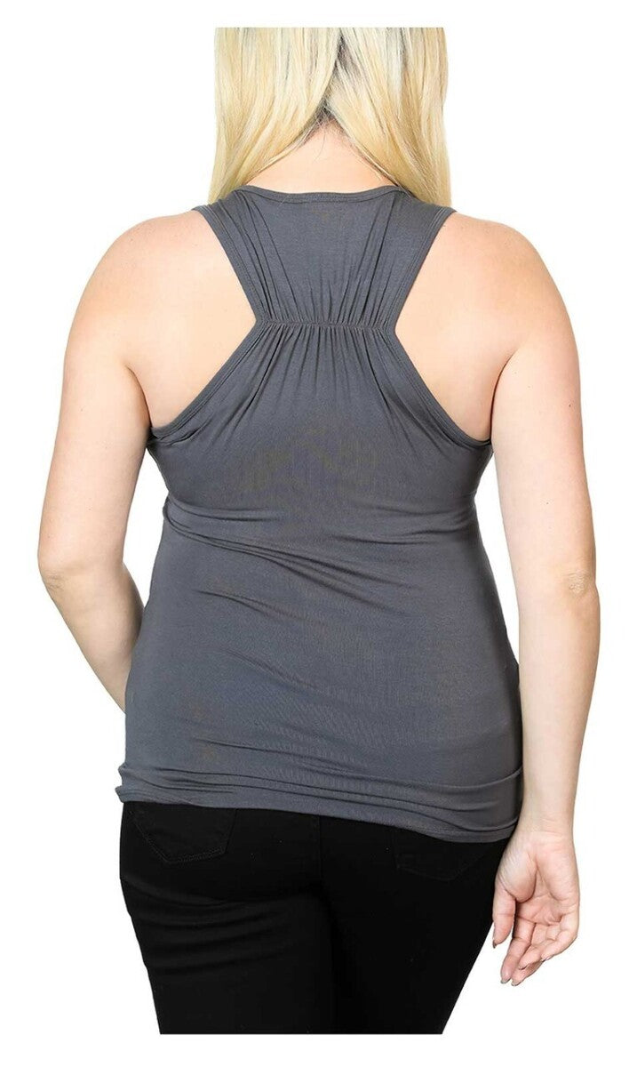 NEW HARLEY DAVIDSON HT4652GRY XS Women's Embellished Winged Round Neck Tank Top
