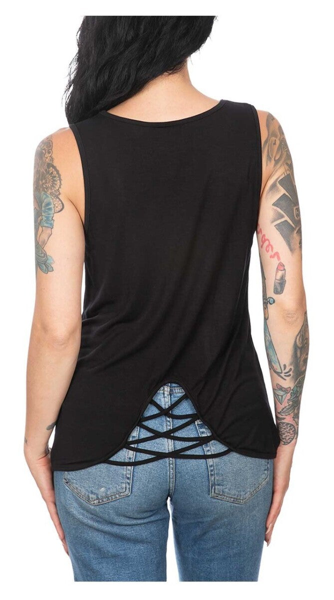 NEW HARLEY DAVIDSON HT4602BLK XS Women's Classic American Embellished Tank Top