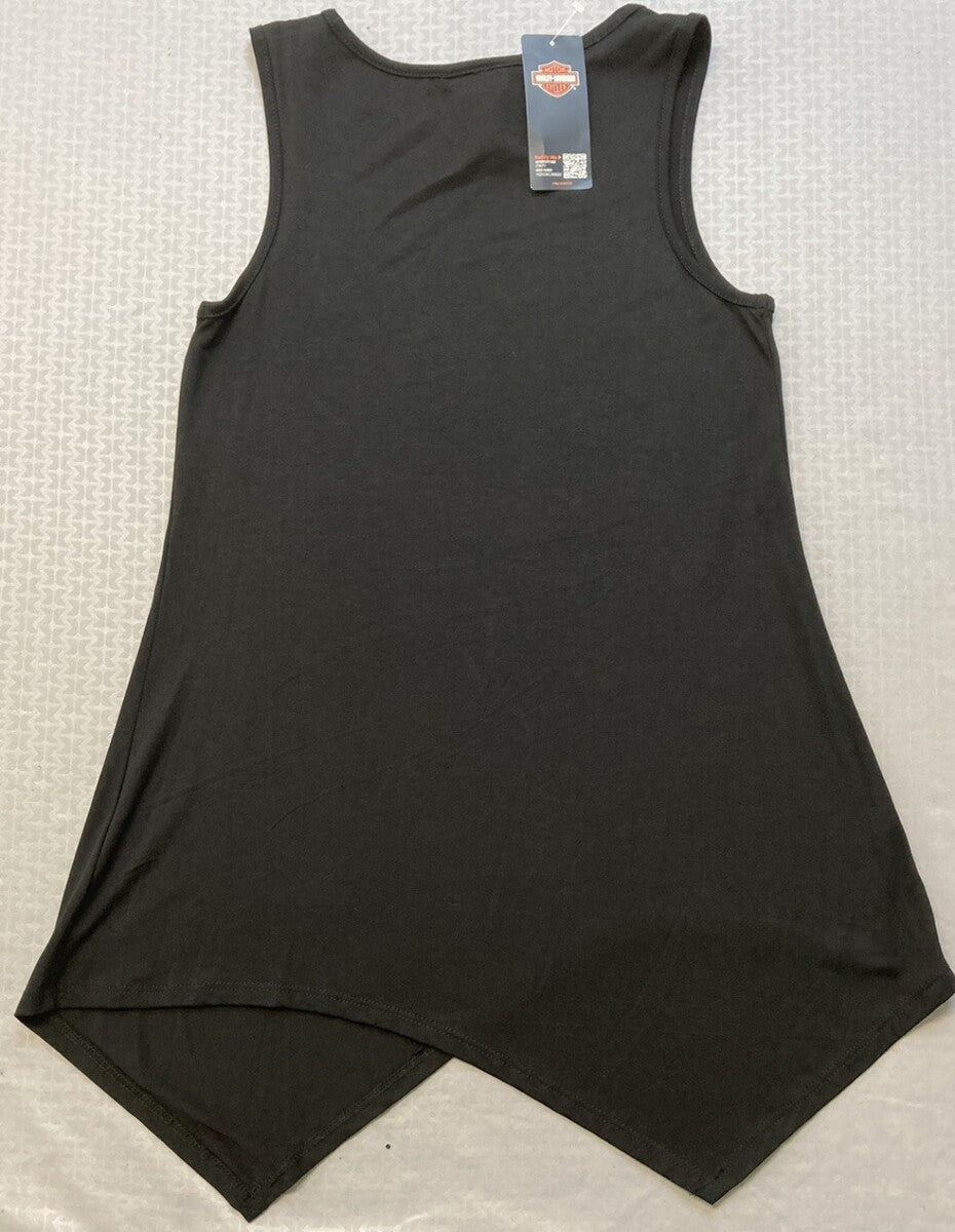 NEW GENUINE HARLEY DAVIDSON HT4641BLK XS WOMEN'S DEFACE SKULL SCOOP NECK TANKTOP