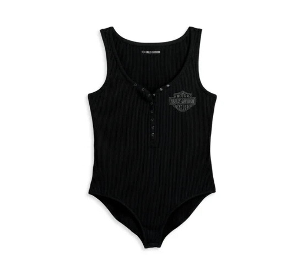 NEW GENUINE HARLEY DAVIDSON 96214-23VW WOMEN'S LARGE BODYSUIT KNIT BLACK